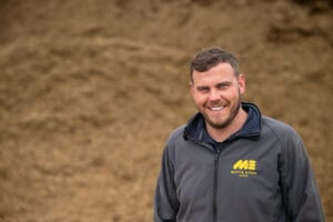 Josh Evans Oswestry in front of silage clamp